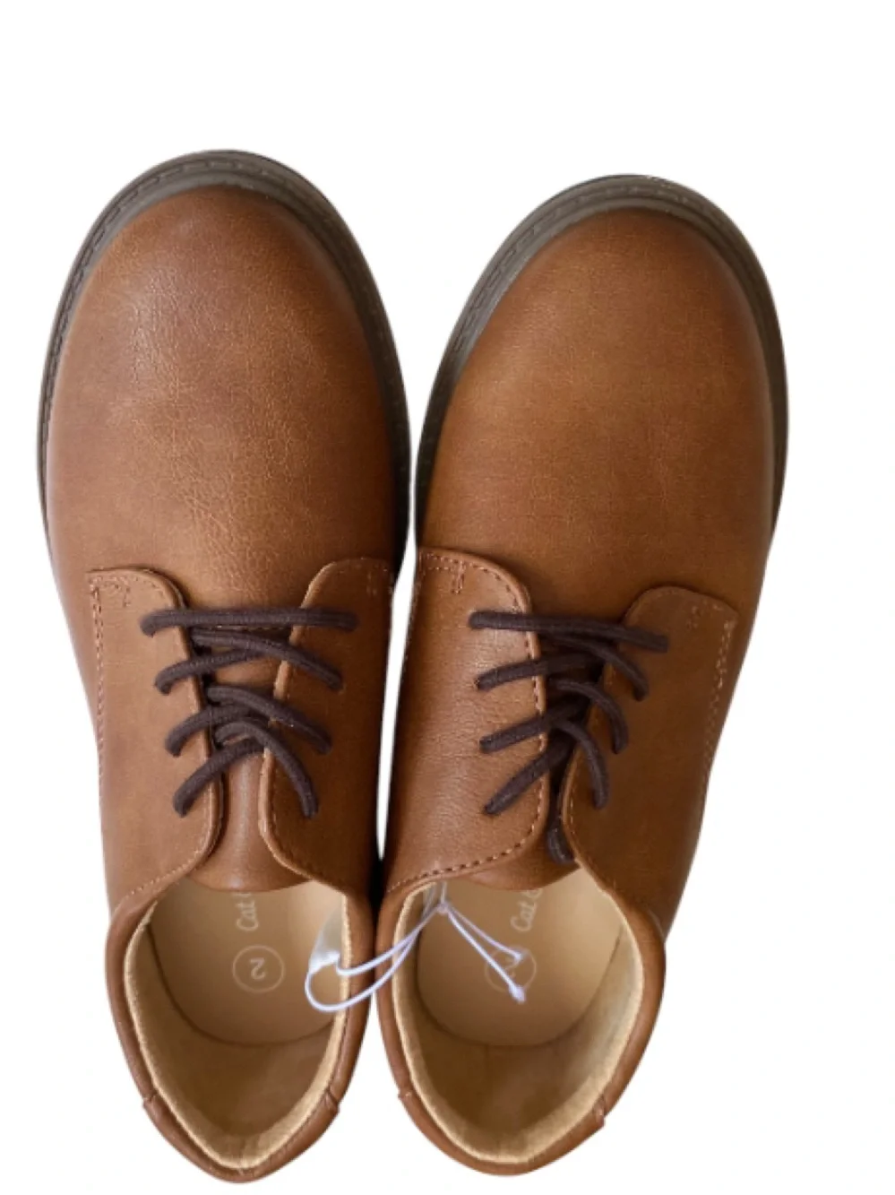 Cat & Jack Tan Lace Up Loafers NWT Size 2
